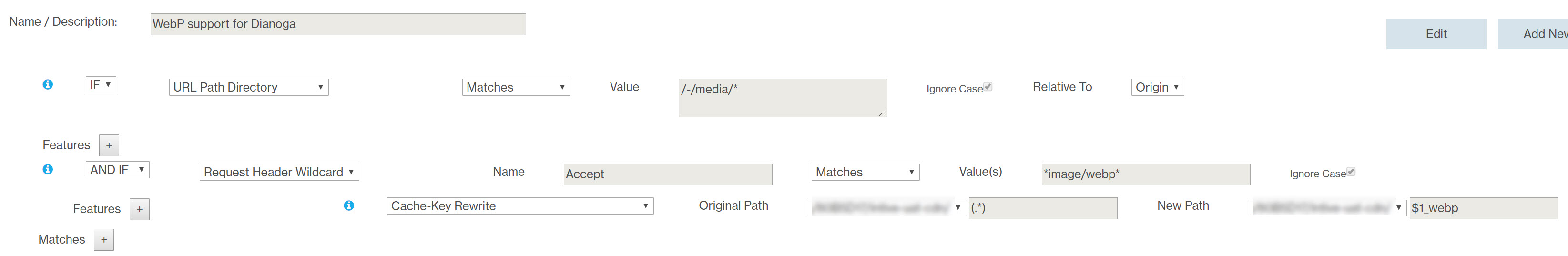 WebP rule for verizon cdn